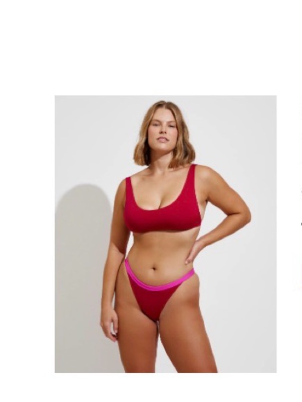 Left On Friday bikini bottom- pink  & red